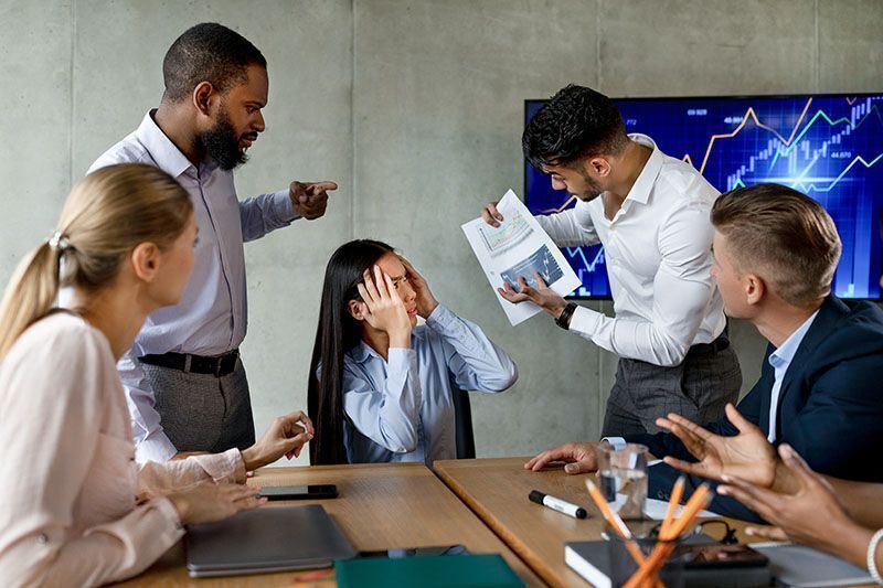 A frustrated marketing team meeting