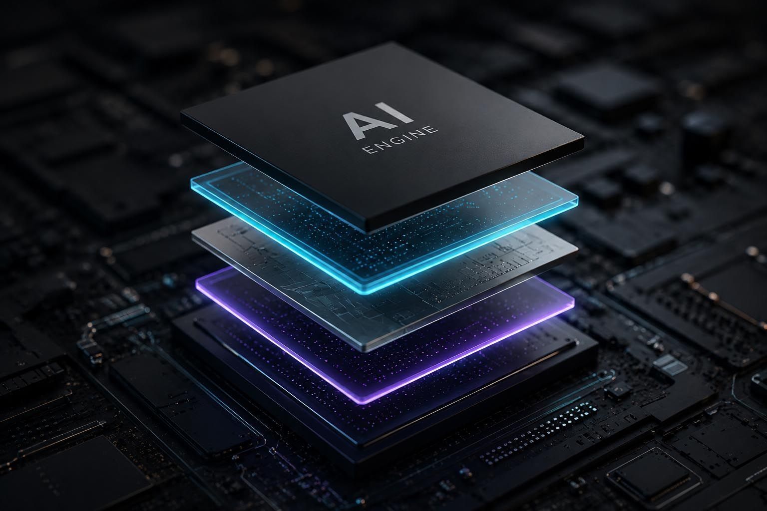 A layered AI engine chip